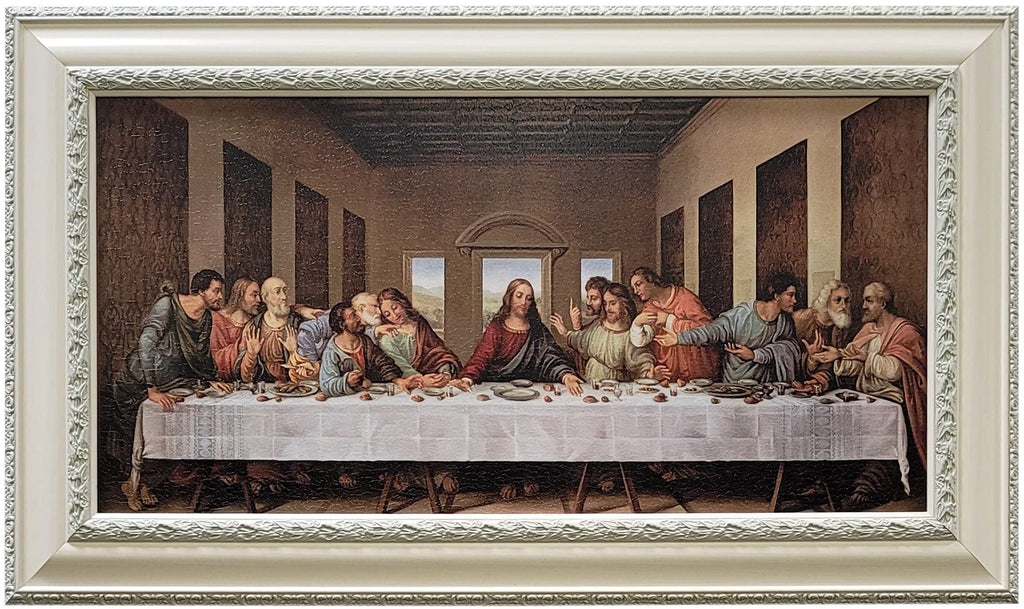 Last Supper Wall Decor 46.5 X 28 Inches, Leonardo Da Vinci Reproductions, Museum Look Art Framed, Artist's Acrylic
