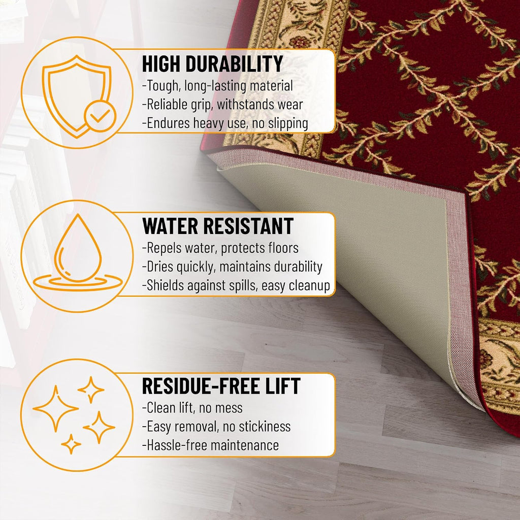 Non Slip Rug Pad Grip 3x5 1/8 Thick, Protection for Any Flooring Surface, Keep Your Runner Rug and Area Rugs