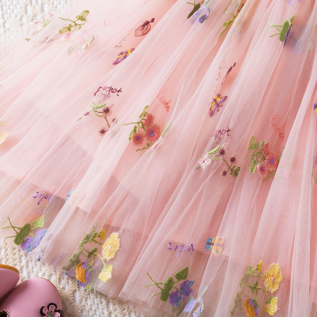Baby Girl Tulle Dress Casual Flower Embroidery Toddler Dresses
