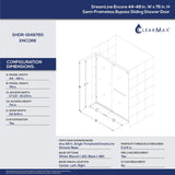 Encore 44-48 in. W x 76 in. H Semi-Frameless Bypass Shower Door in Chrome, SHDR-1648760-01