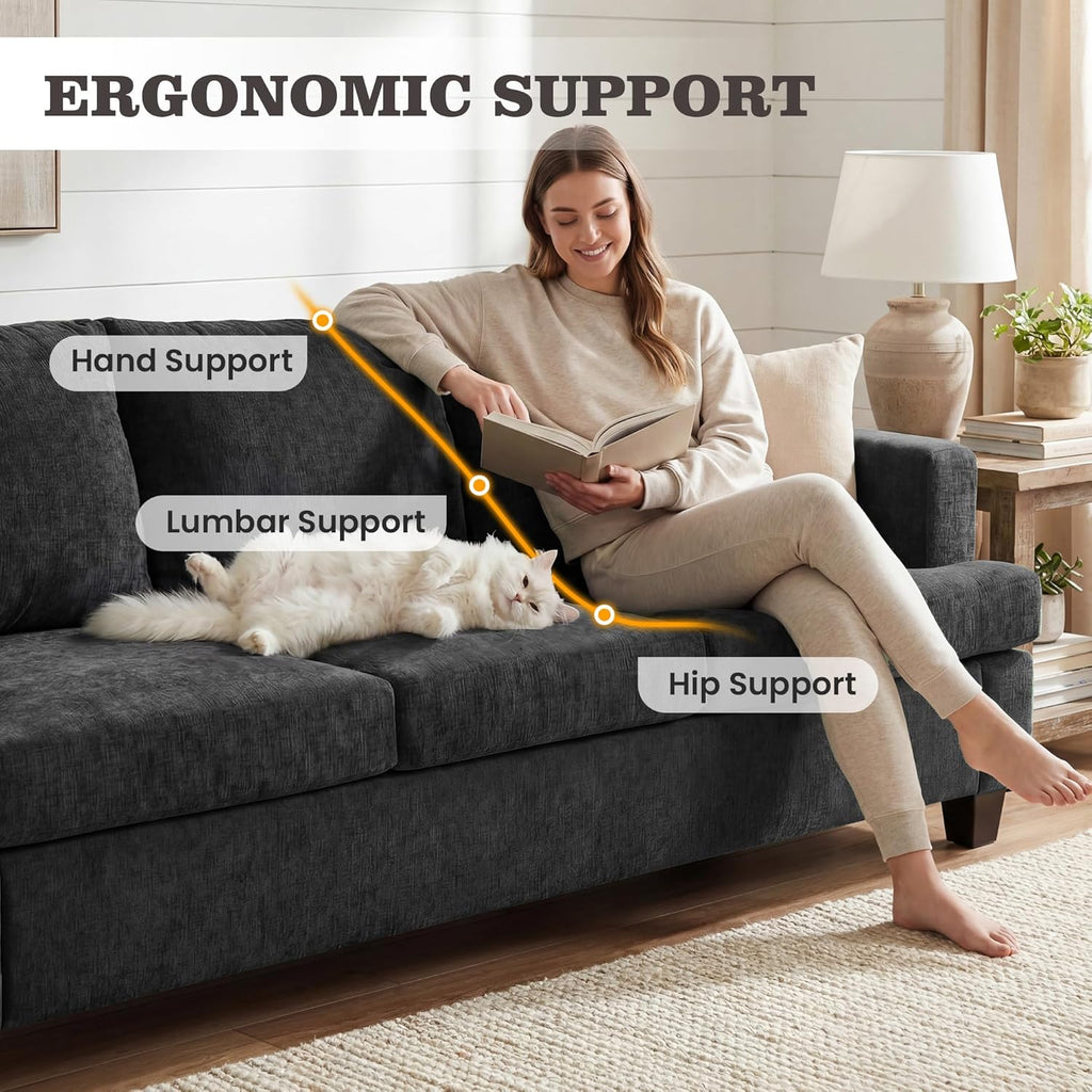 Loveseat & 3 Seater Sofa Sets, 89" Couch Sofa Set Furniture Sets, 2 Piece Deep Seat Sleeper Sofa, Couch and Loveseat