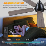 Ceiling Fans with Lights, 52 Inch Low Profile Ceiling Fan with Light and Remote Control,Reversible, 3CCT, Dimmable, Quiet, Black Ceiling Fan for Bedroom Indoor/Outdoor Use A101-B0D8BBWFL3