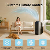 Portable Air Conditioner 14,000 BTU with Dual Hose Dehumidifier & Cooling Fan for 500 Sq Ft Rooms