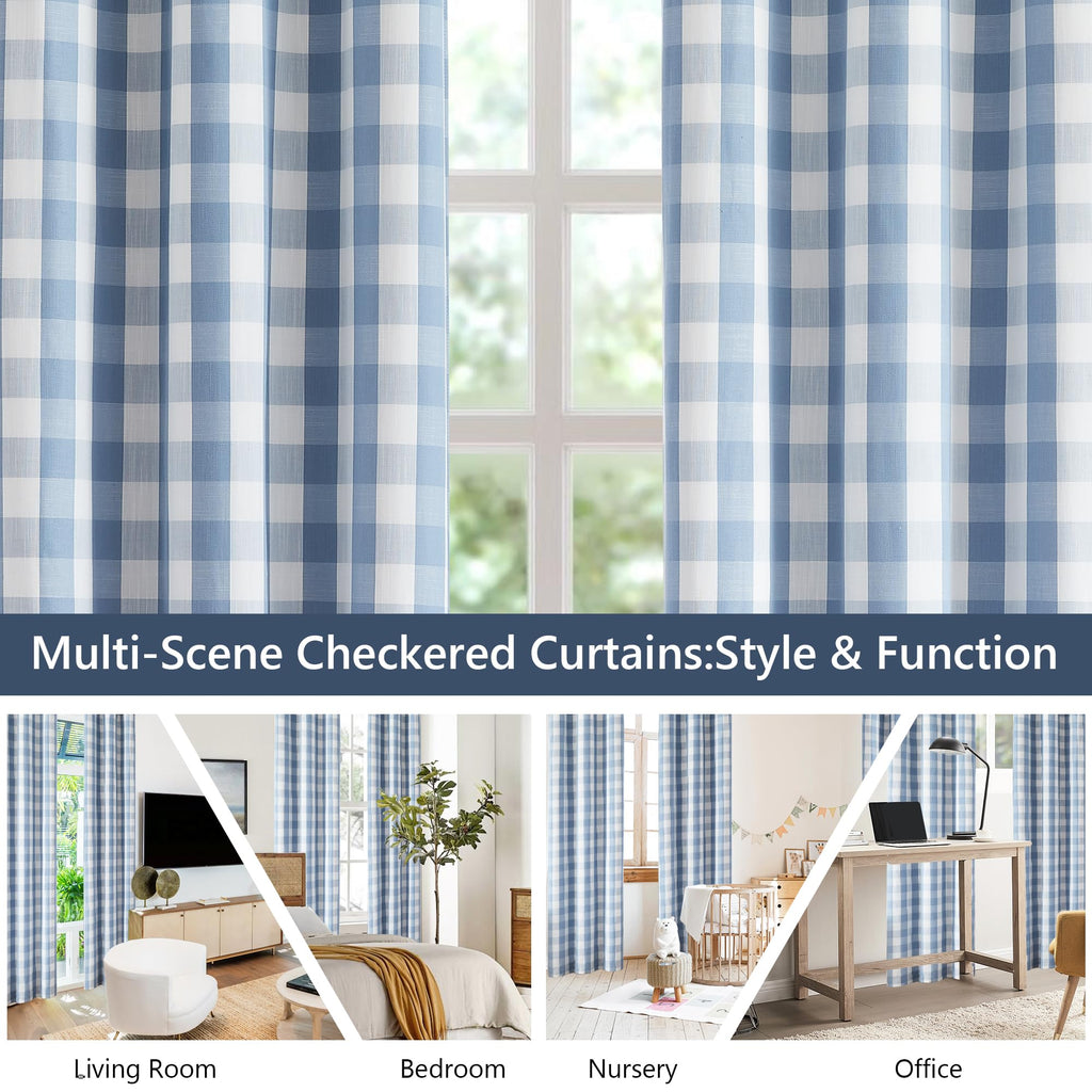 Buffalo Check Plaid Blackout Window Curtains 95 Inches
