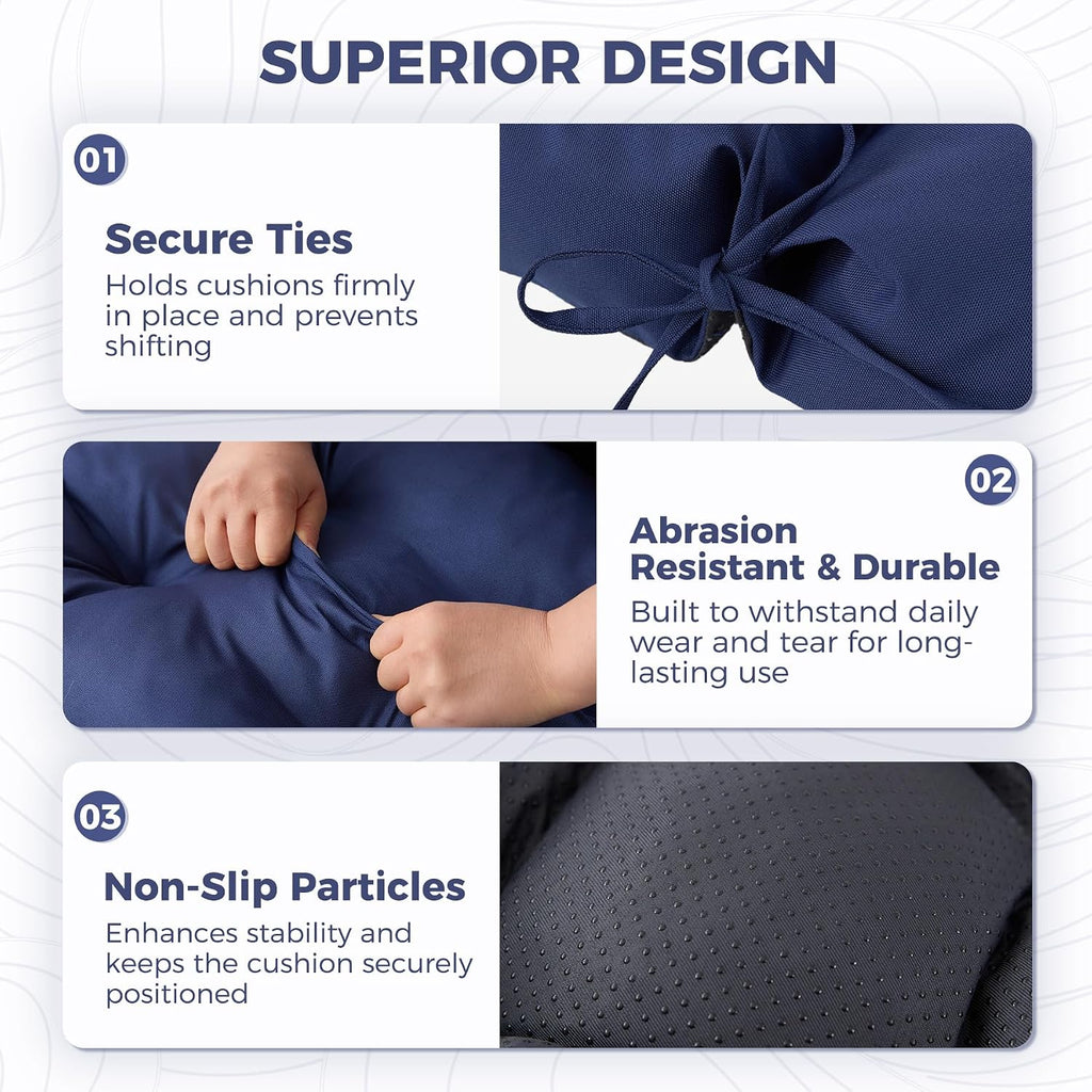 Outdoor Chaise Lounge Cushions, Waterproof Lounge Chair Cushions | 75.1x22.8x4.7 Inch, Navy Blue, Fade Resistant