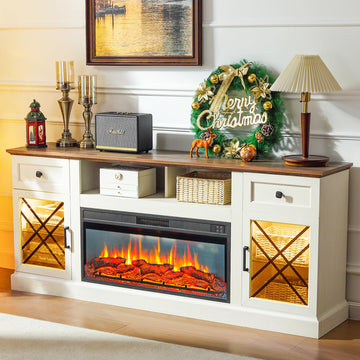 70 Inch Farmhouse with 34" Fire Place