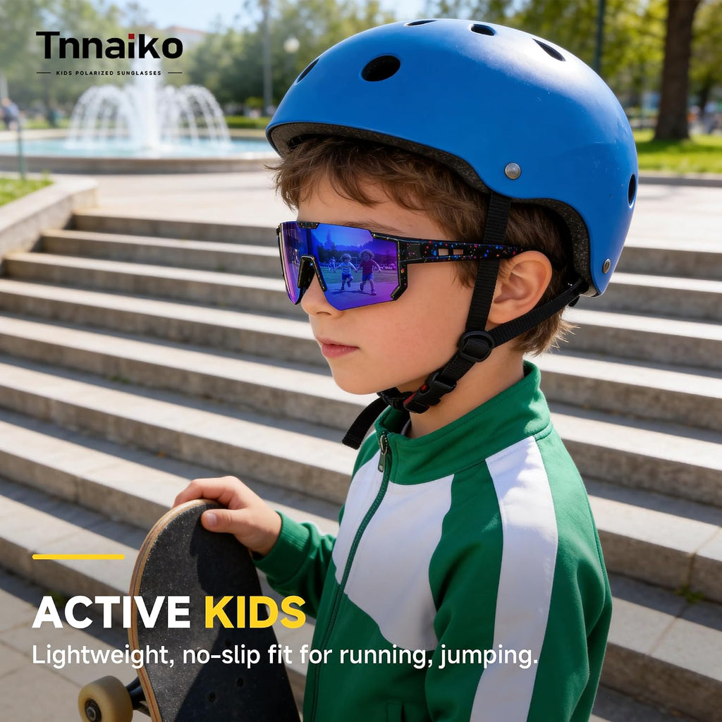 Kids Polarized Sunglasses for Boys & Girls, Youth Baseball Softball Cycling Sports Sunglasses UV Protection