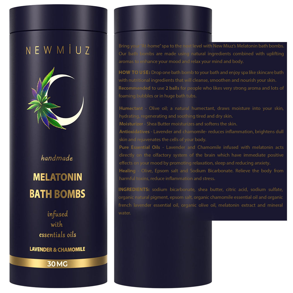 Sleep Well Bubble Bath Bombs Melatonin Infused Lavender Chamomile Essential Oils Luxurious Bath for Dry Skin Perfect
