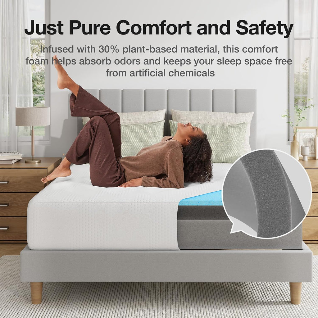 12 Inch Queen Mattress in a Box, Gel Memory Foam for Cooling Night | Comfort & Pressure Relief, CertiPUR-US Certified