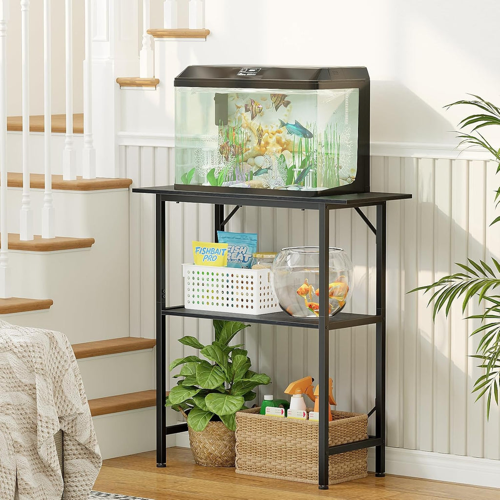 30 Gallon Fish Tank Stand Heavy Duty Metal Aquarium Black