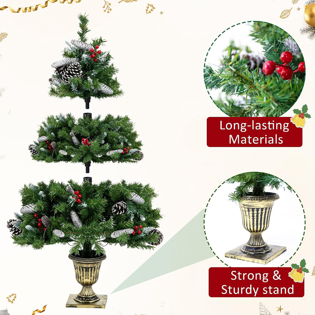 Piece Christmas Tree Set, 3'4' Pre‐lit Artificial Christmas Tree