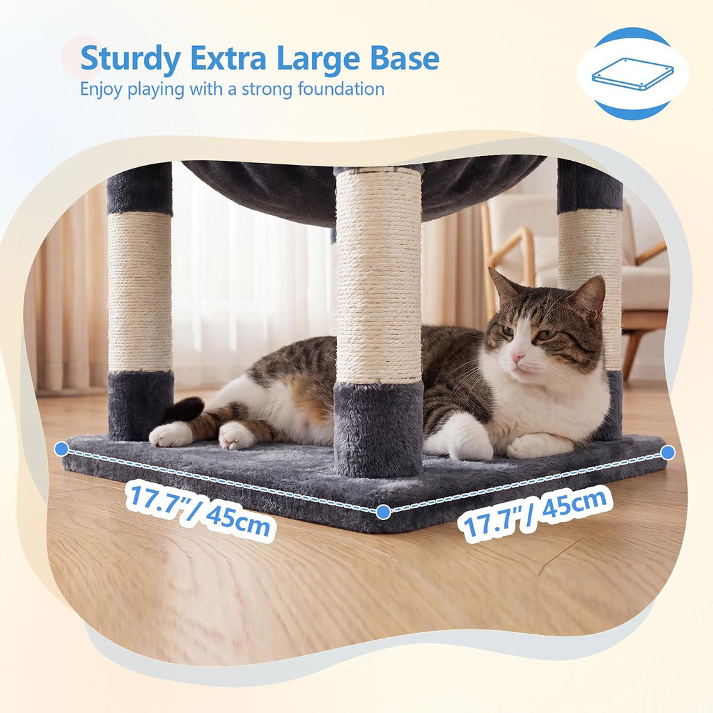 53.1" Corner Cat Tree for Large Cats - Interactive Play