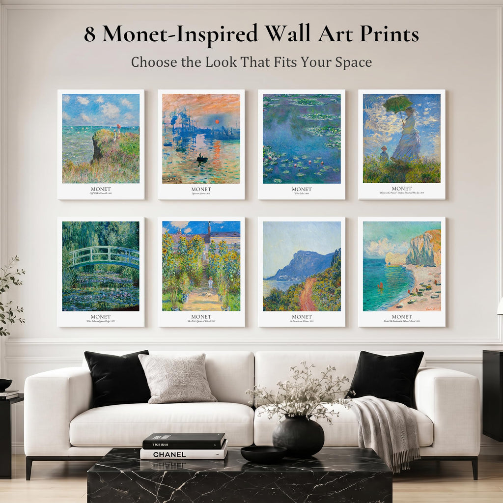 Gallery Wrapped Canvas Art, Water Lilies and Japanese Bridge, 16x20IN