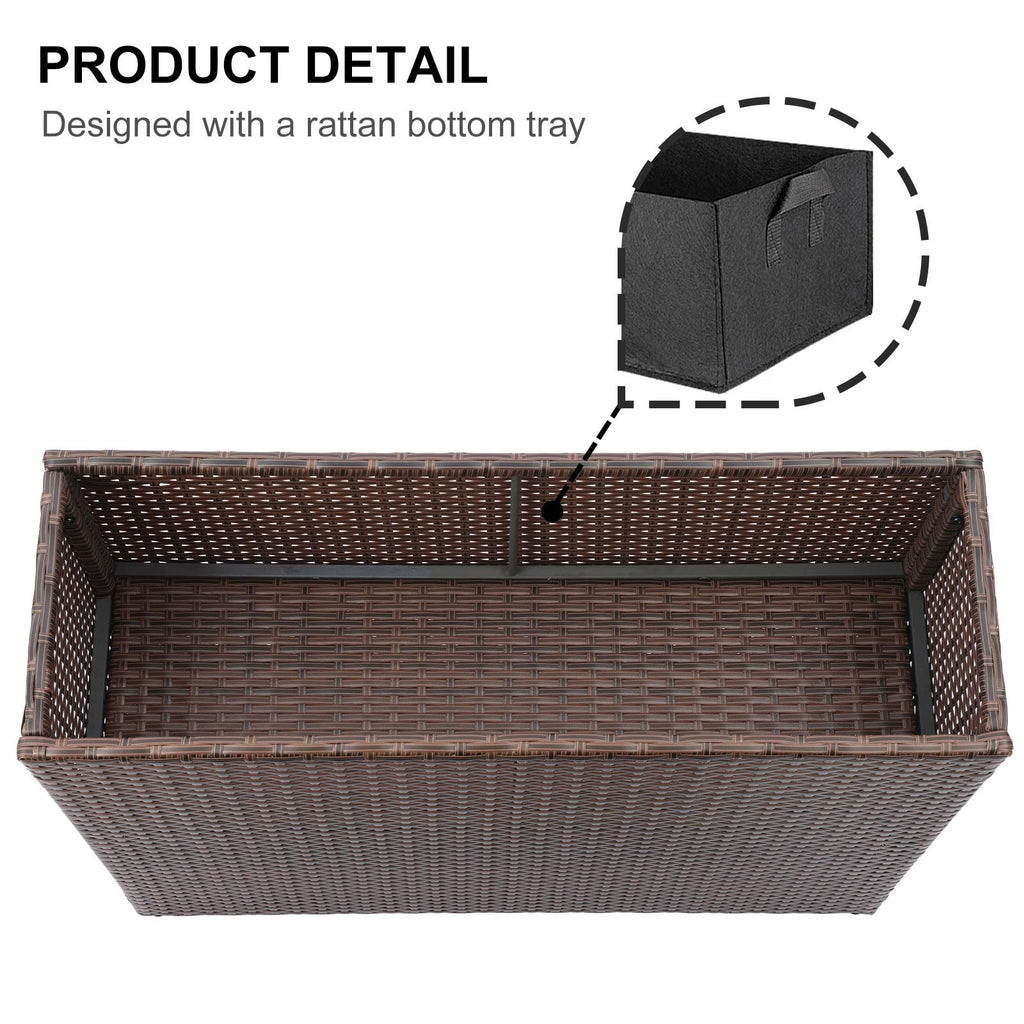 Large Rectangular Planter for Outdoor Rattan Block Box 32x11x24''