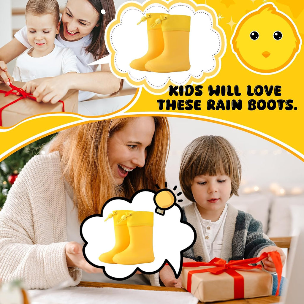 Toddler Rain Boots for Boys Girls Kids Waterproof Rain Boots Unisex-Child Lightweight Boot for Outdoor