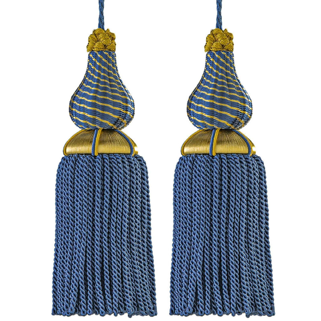 Luxury Tassels for Curtains and Furniture Knobs, 2 Pack - 8.4" Elegant Rayon Decorative Tassel, Silky Tassel Pendant