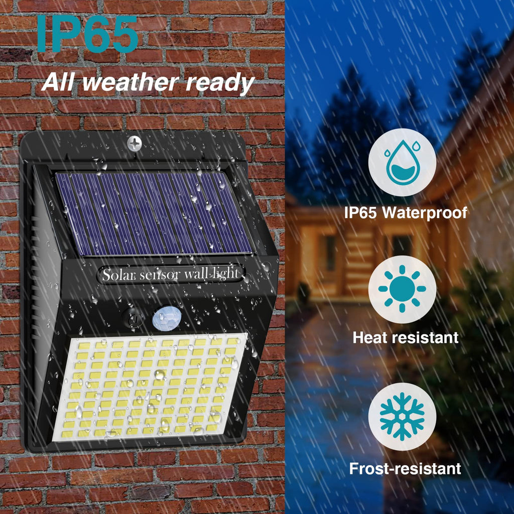 6 Pack Solar Motion Lights Outdoor, 3 Modes/ Security Wireless IP65 Waterproof Wall Outdoor for Front Door