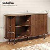 55" Sideboard Buffet Cabinet with Storage, Sliding Door & Adjustable Shelf