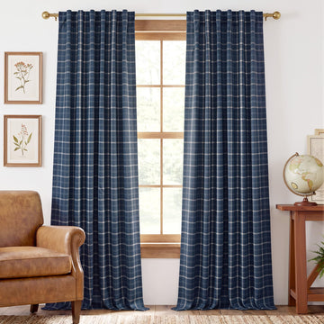 100% Blackout Plaid Buffalo 96 Inches Length Farmhouse Curtains