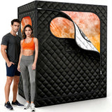 2 Person Sauna, Upgraded Portable Sauna for Home, Extra Large Personal Steam Sauna Box with 2 Steamer, 2 Folding Chair
