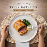 Ceramic Dinnerware Sets, Handpainted Plates and Bowls Set with Rustic Terracotta Underside