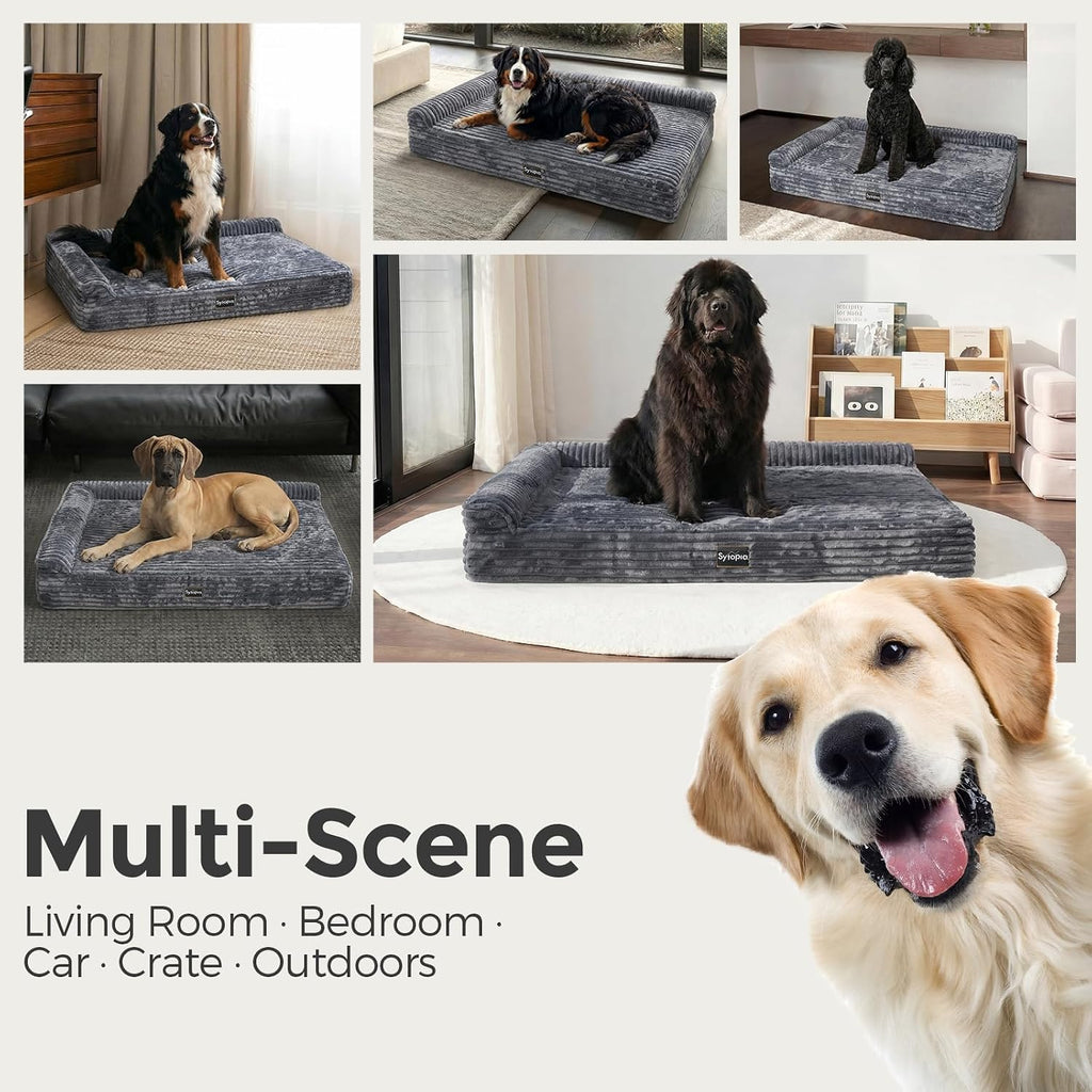 Orthopedic Dog Bed for Large Dogs, XXL Dog Bed 52 x 36 x 7 Inch, Extra Large Dog Bed with 7" Memory Foam, Waterproof