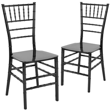 2 Pack Black Resin Stacking Ballroom Chair