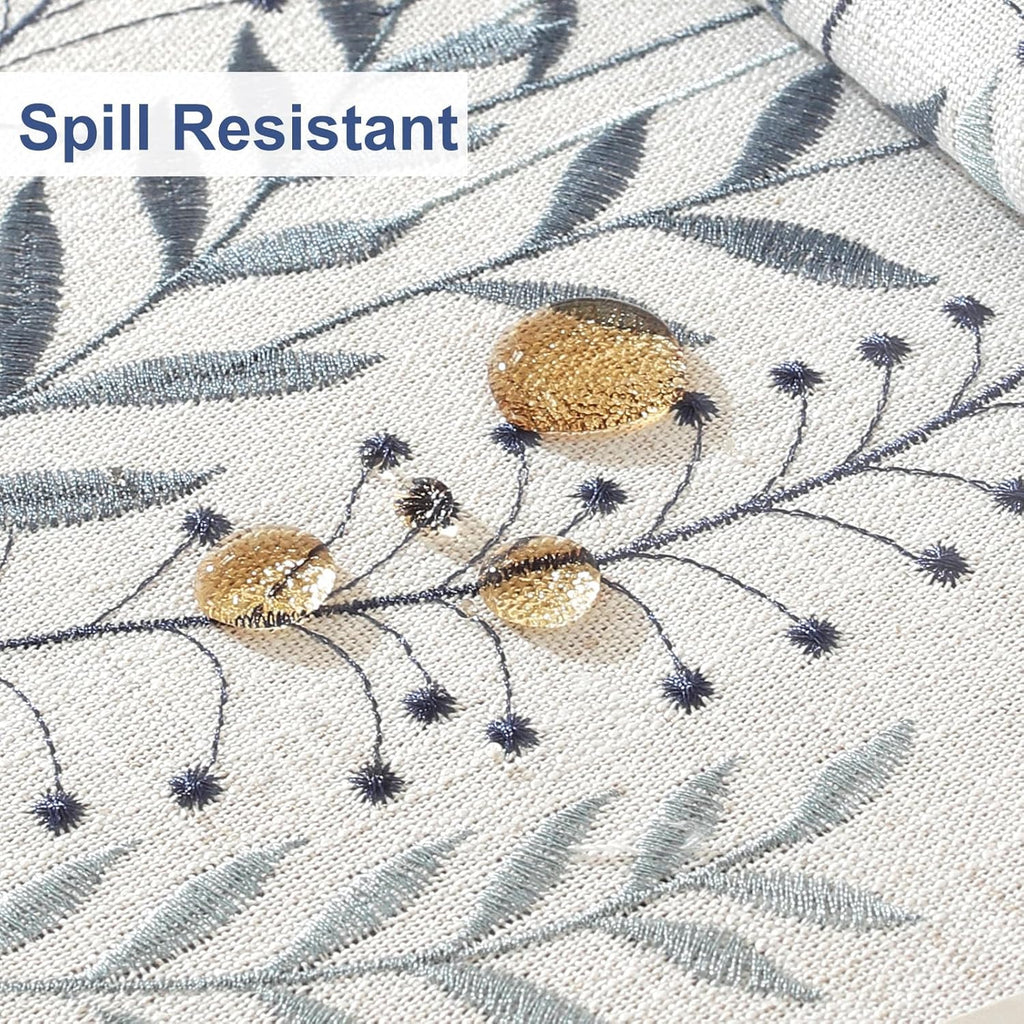 Spring Table Cloth Rectangle Table, Embroidery Heavy Duty Cotton Linen Tablecloth, Farmhouse Rustic 