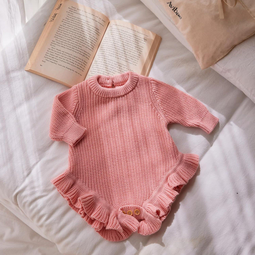 Cotton Newborn Set with Knit Sweater, Hair Band, Booties, Baby Girls