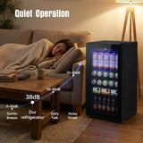 Beverage Refrigerator, 160 Can Mini Fridge Glass Door for Soda, Beer or Wine wit