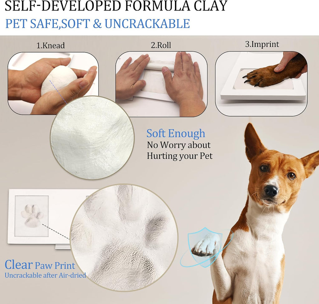 Paw Print Frame Kit, Dog/Cat Paw Print Keepsake, XL Black