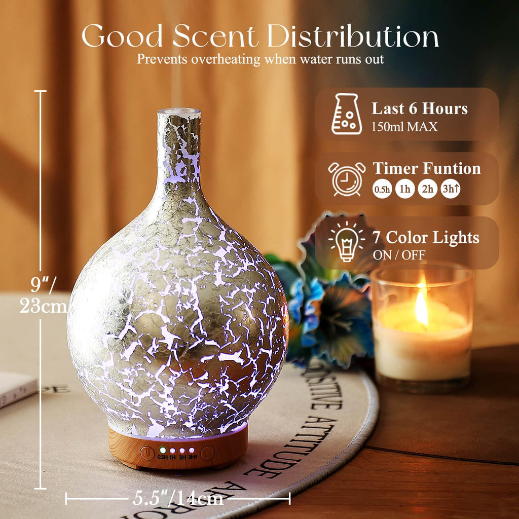 150ml Handmade Essential Oil Diffuser 6H Runtime