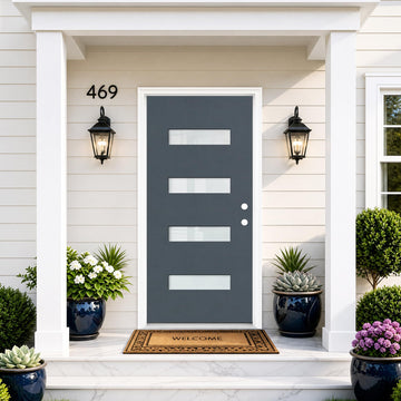 36" x 80" Fiberglass Front Entry Door Slab, Slate Blue, Left-Hand Inswing