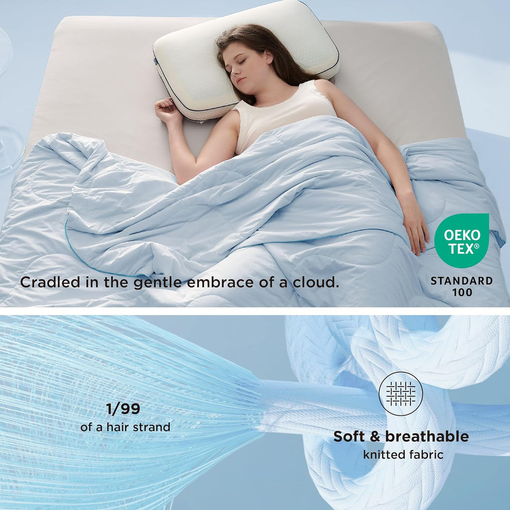 Cooling Blankets for Hot Sleepers, King, Blue, 104"x90" | Cooling Comforter, Cold, Ice, Cool, Breathable