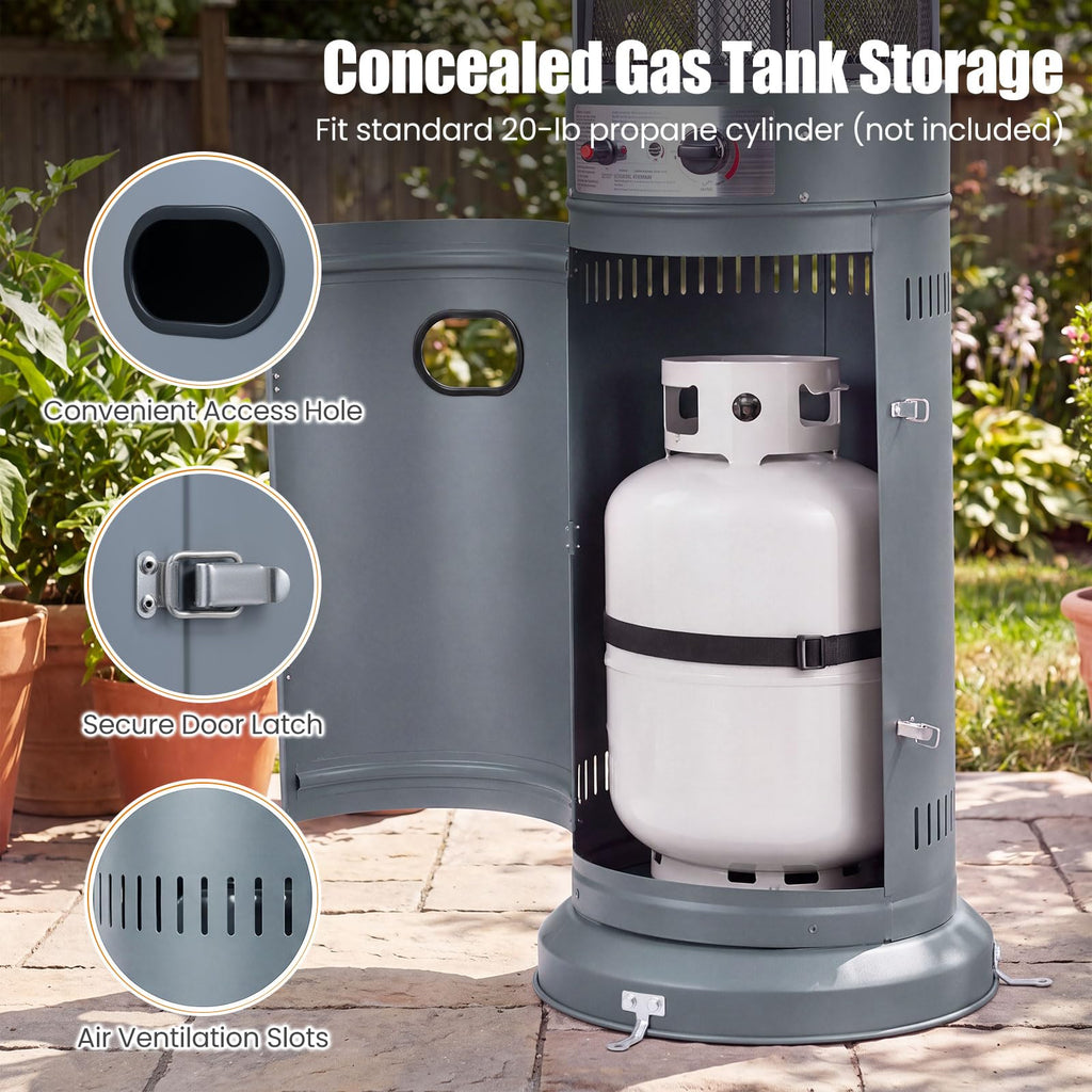 Propane Patio Heater with Wheels, Easy Ignition, 34,000 BTU