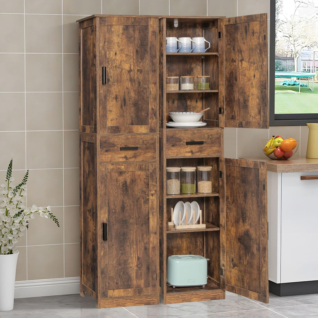 67'' Tall Storage Cabinet with Adjustable Shelves & 2 Doors, Bathroom Cabinet with 1 Drawer, Narrow Tall Cabinets