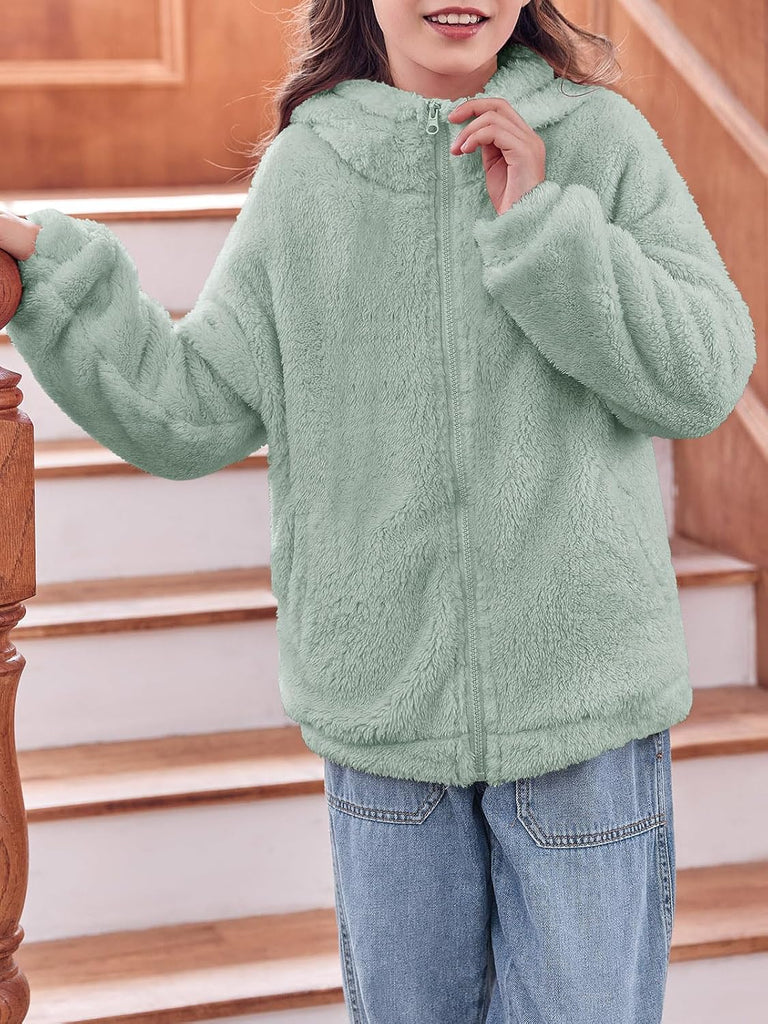 Girls Fleece Zip up Hoodie Jacket with Pockets
