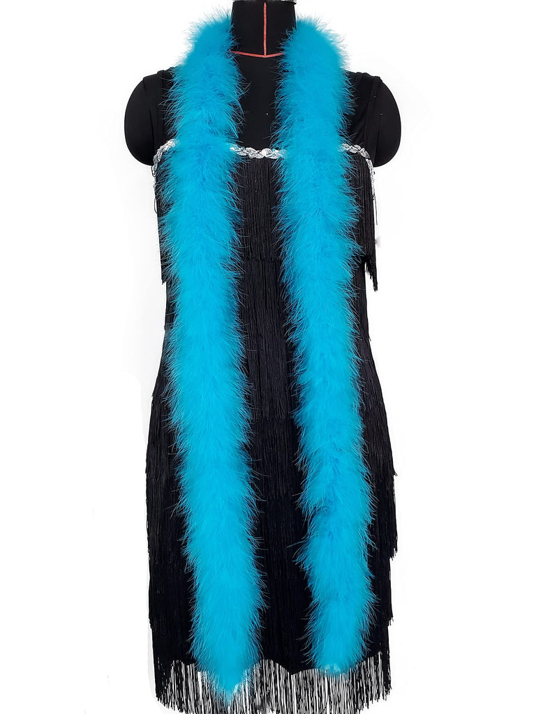 30g Fluffy Marabou Feather Boa for DIY Craft Sewing Trim Home Wedding Party Decoration-Blue - 2 Yards