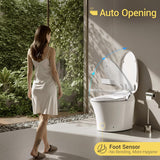 ELLAI Silver Strip Artistic Smart Toilet,Powerful Flush,Auto Open/Close,Comfort Height,Instant Warm