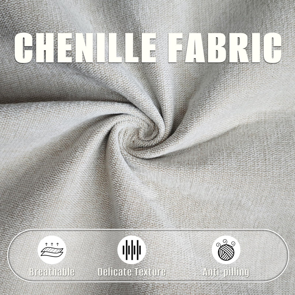58" x 40" Chenille Fabric | Soft Luxury Decor & Fashion | Crafting Cozy Comfort & Timeless Elegance (Beige)