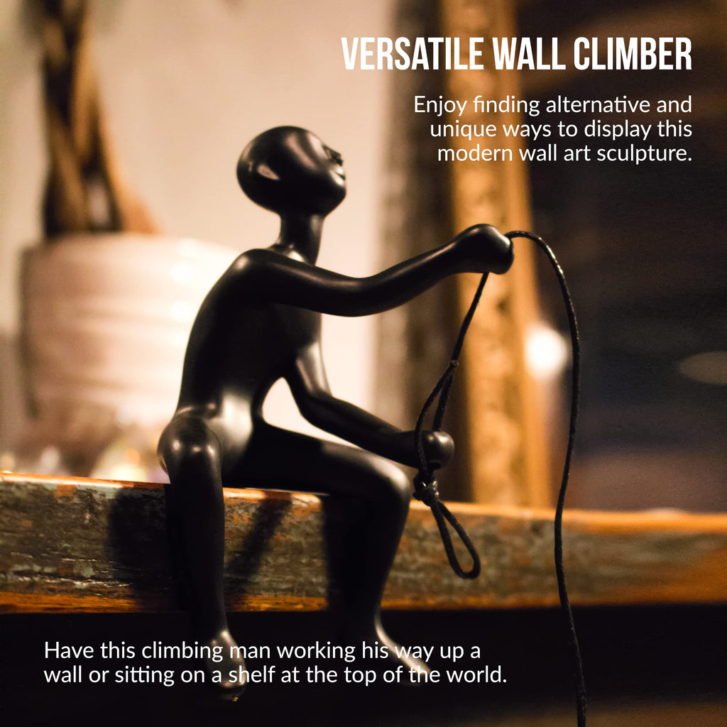 Decor with 30" Leather Rope | Polyresin Statues and Sculptures with Hanging Hardware Included for Modern Wall Decor