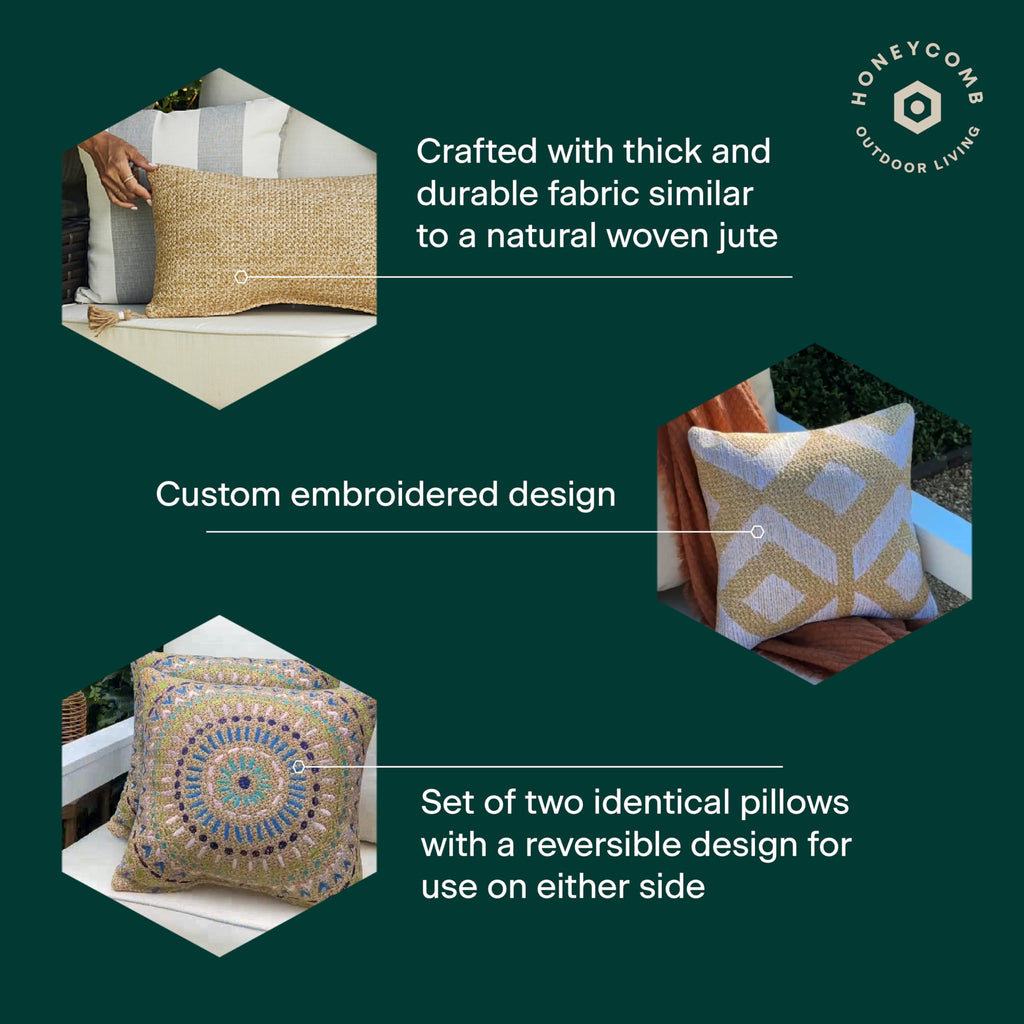 Outdoor Square Toss Pillows Furniture, 17 x 17, 2-Pack