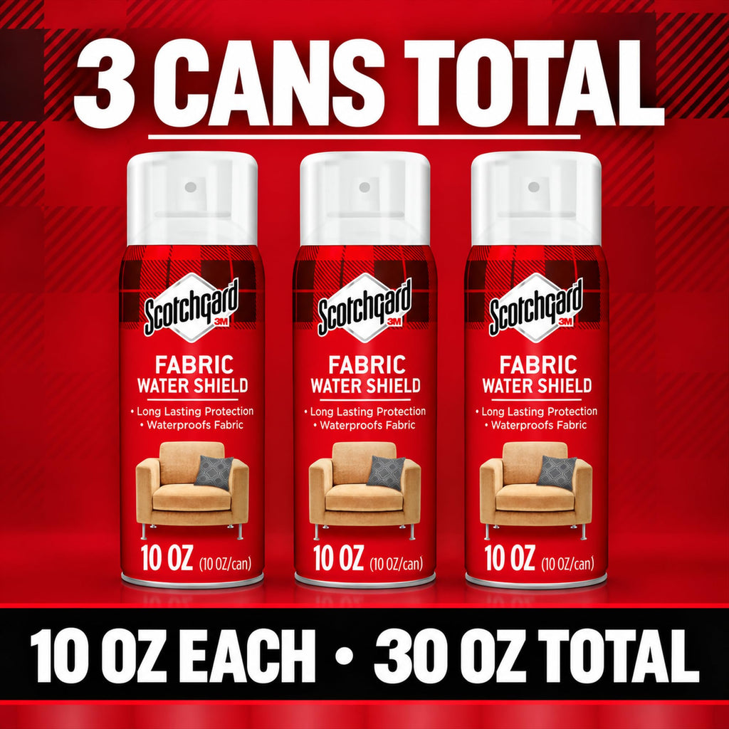 Fabric & Upholstery Protector, 3-Pack (10 oz Cans) - Repels Liquids & Blocks Stains - Long-Lasting Fabric Shield for