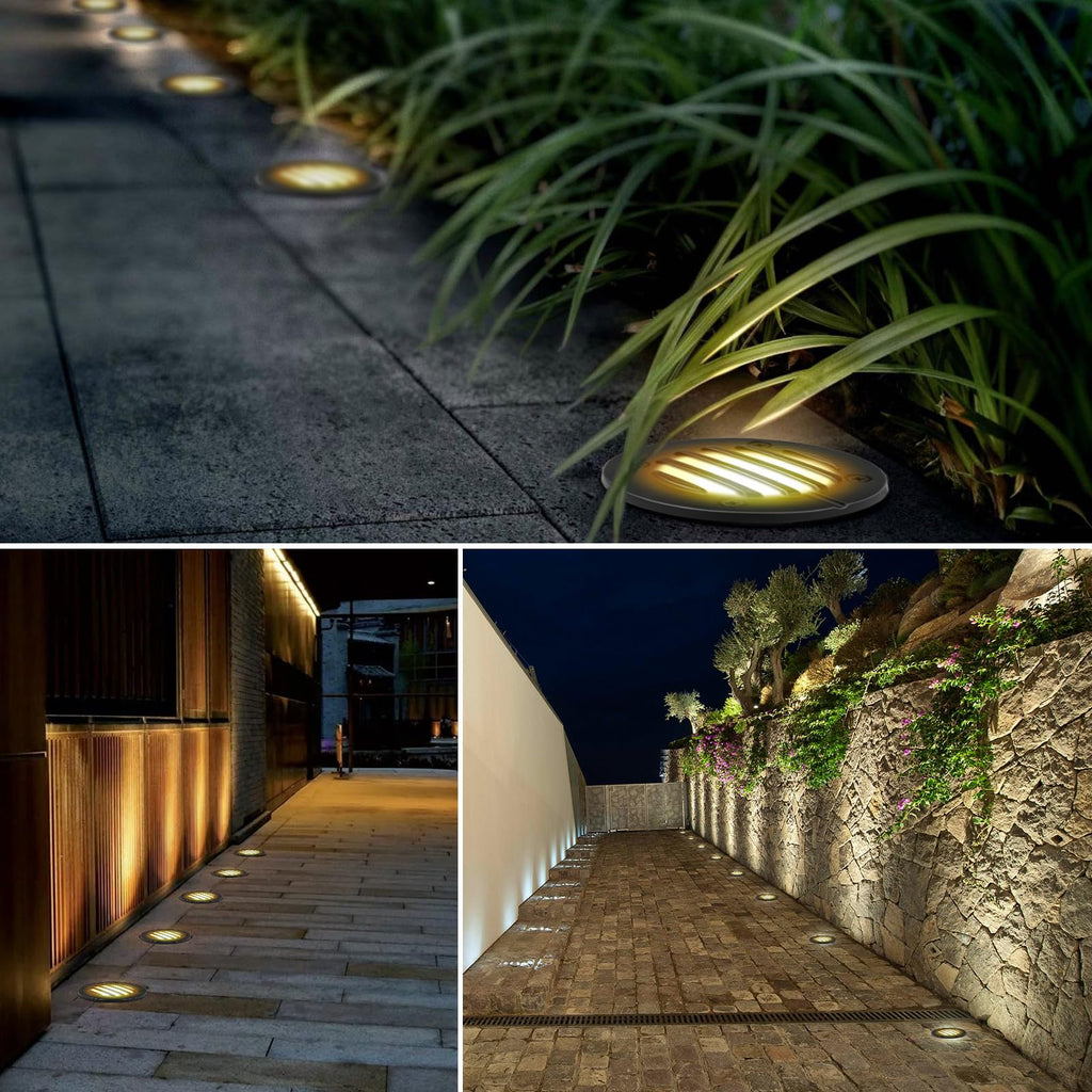 Low Voltage Landscape Lighting: 10W 2700K Warm White LED Well Lights, 12/24V Outdoor In-Ground Lights with IP67