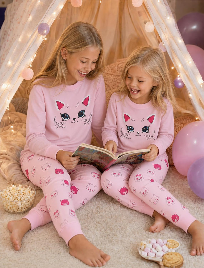 Girls Pajamas 2 Piece Snug Long Sleeve Pjs Sets