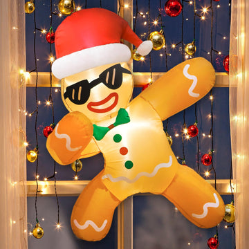 Christmas Inflatables Gingerbread Man 3.5FT, Christmas Window Inflatable