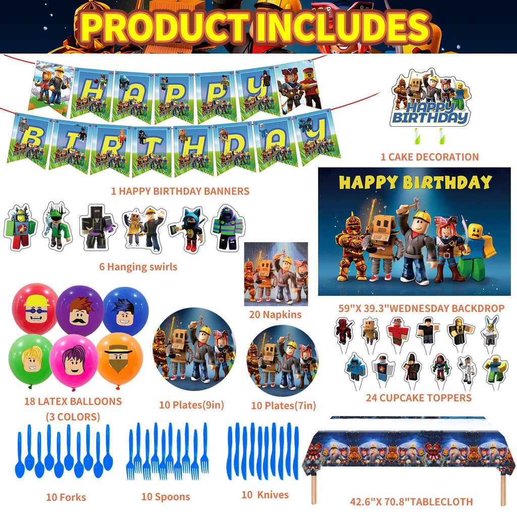Birthday Party Decorations - Theme Children's Party Supplies Included Happy Birthday Banner, Backdrop, Hanging