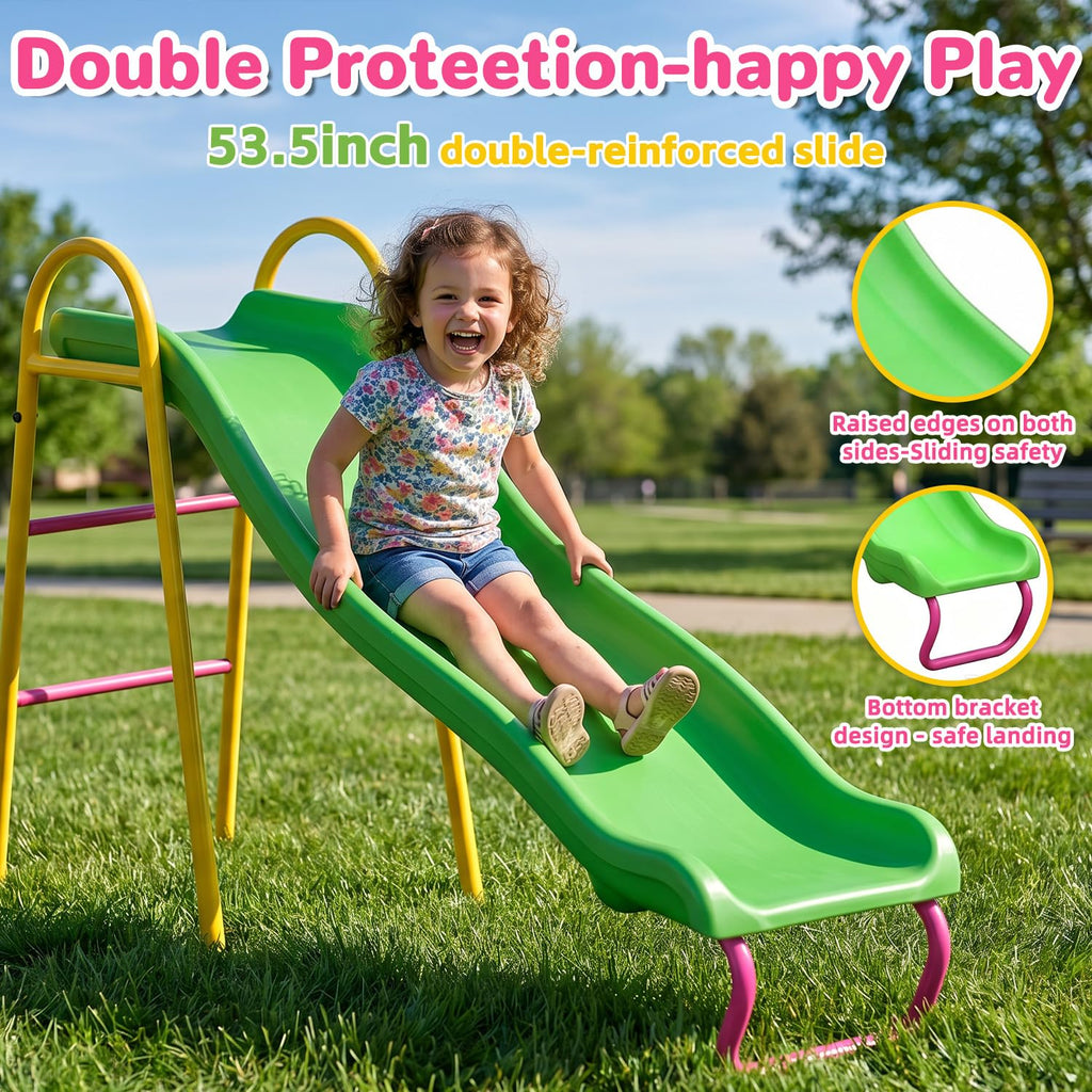 Swing Set for Backyard with Stand, Swing Heavy Duty 440lbs Metal Outdoor Swing Stand, Contain 1 Saucer & 1 Belt seat
