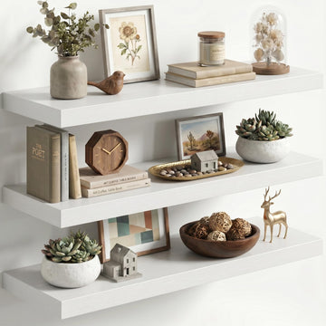 Floating Shelves for Wall, 3 Pack 36 Inch Long Floating Shelves, 36 x 12 Wooden Shelves for Wall, Large Storage