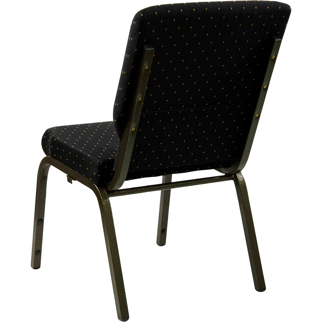 Hercules 18.5 in Wide Fabric Church Chair, Black, 4-Pack